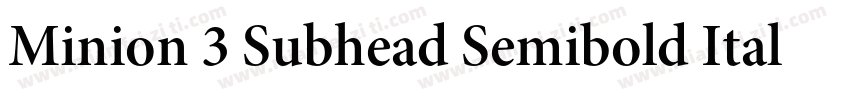 Minion 3 Subhead Semibold Italic字体转换